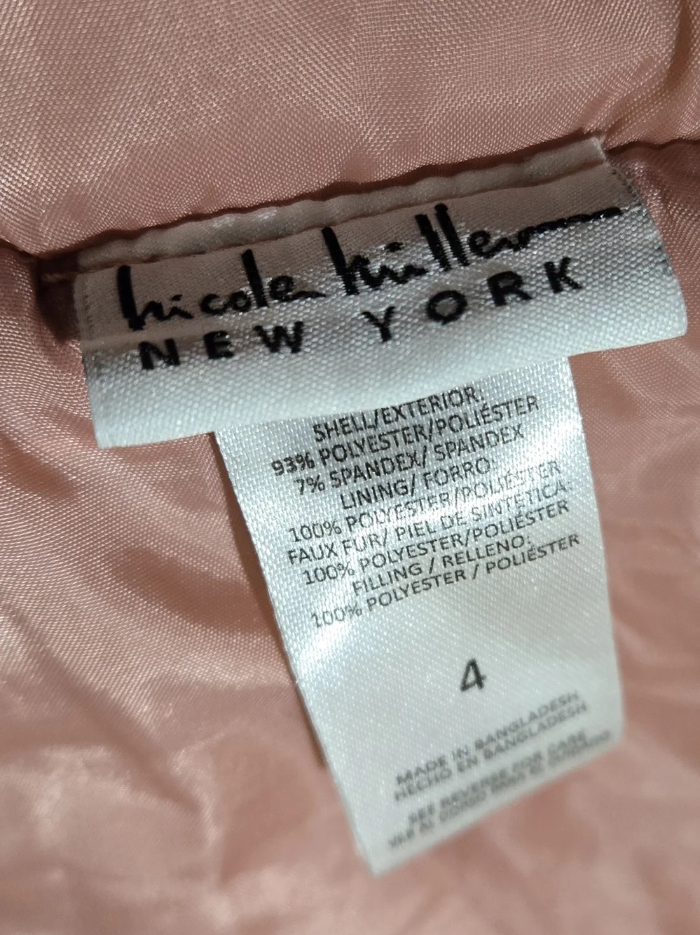 Nicole Miller Girls Plush Hooded Vest in Dusty Rose Size 4